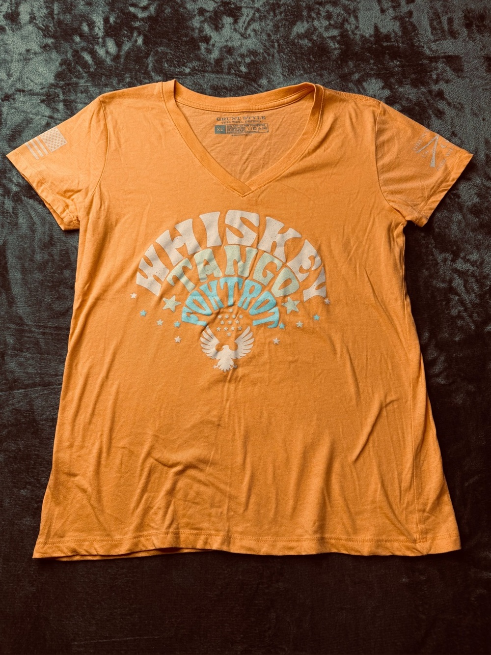Grunt Style Orange V-Neck 'Whiskey Tango' Graphic Tee
